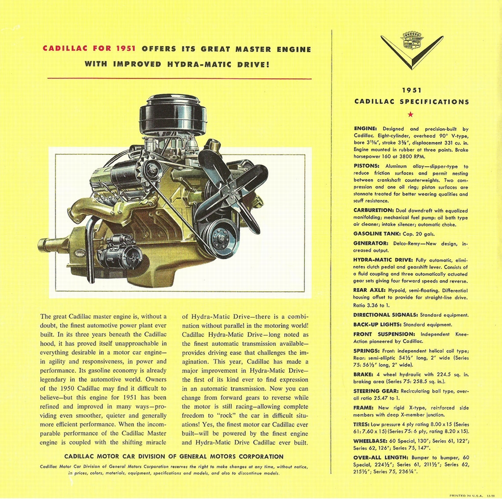 1951 Cadillac Brochure Page 9